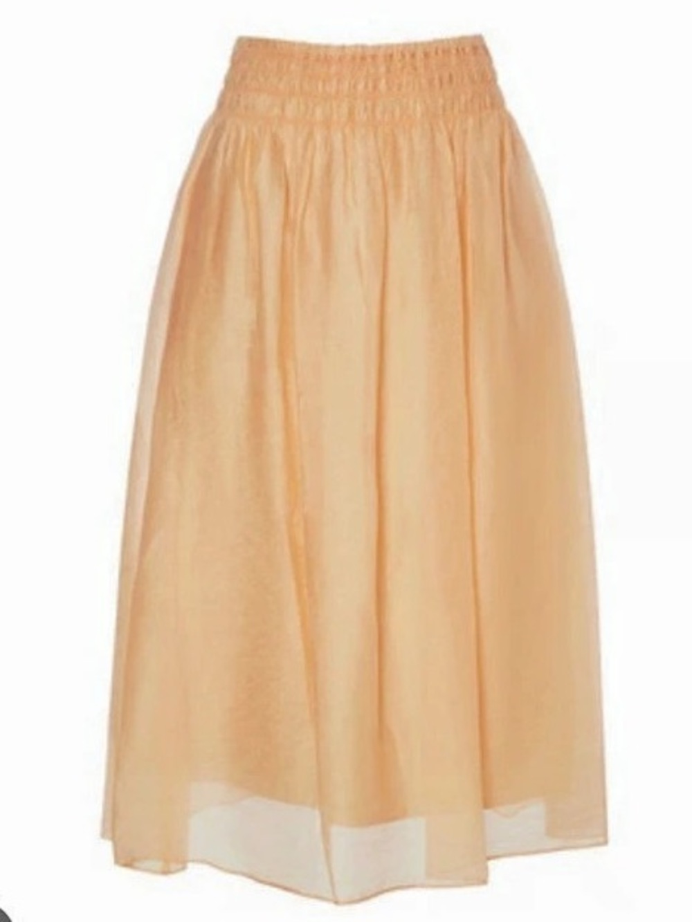 Vince Smocked Waist Pull-On Skirt Maxi Skirt in peach NWT